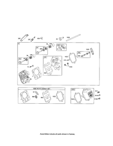Cylinder Head / Valve Gasket Set Diagram and Parts List for 120312-0301-E1  Briggs and Stratton Engine